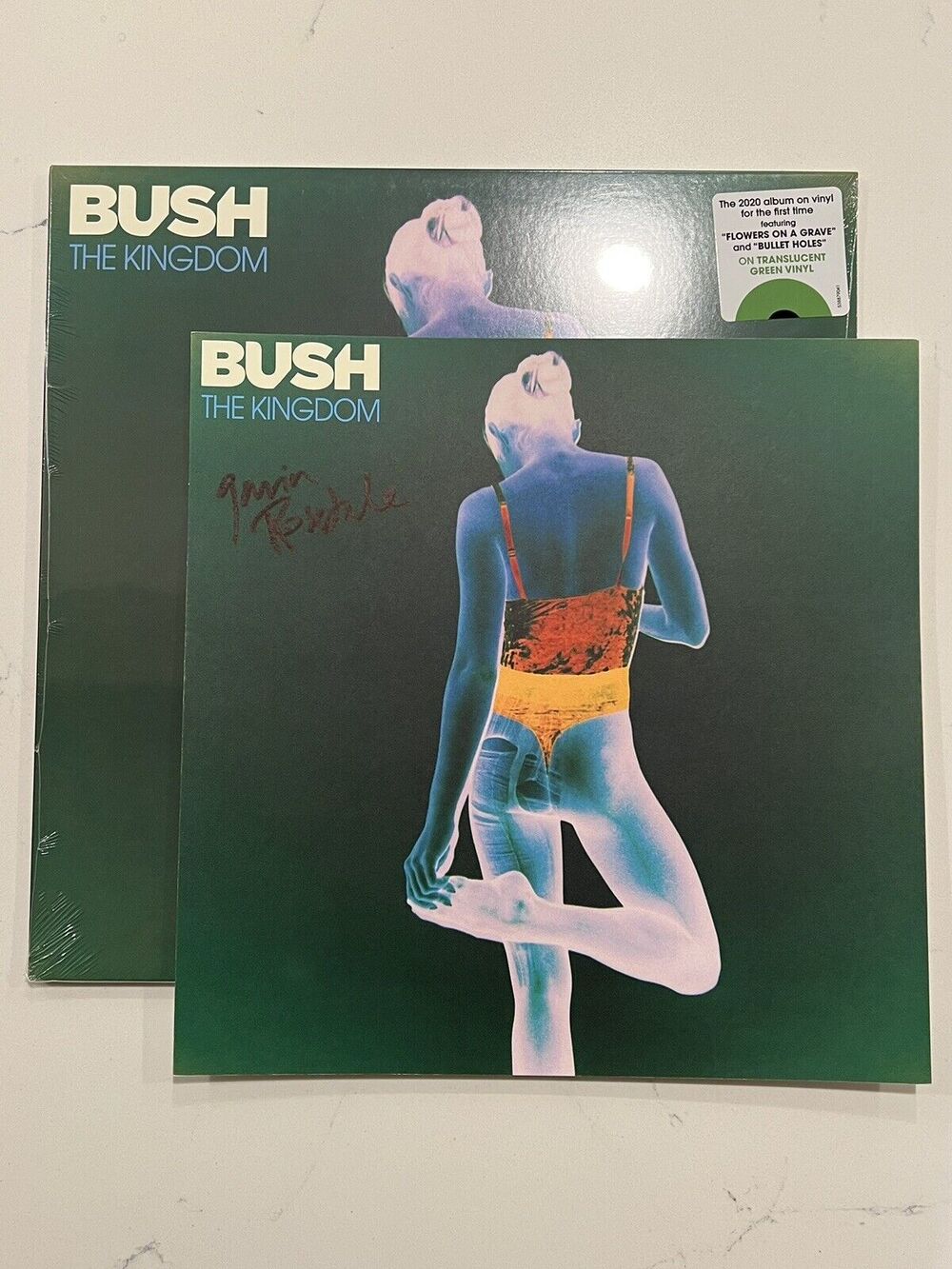 The Kingdom by Bush SIGNED Gavin Rossdale cover art Green Vinyl lp NEW sealed